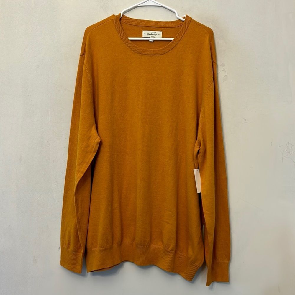 Hawker Rye honey cotton cashmere long sleeve sweater  Size XXL New